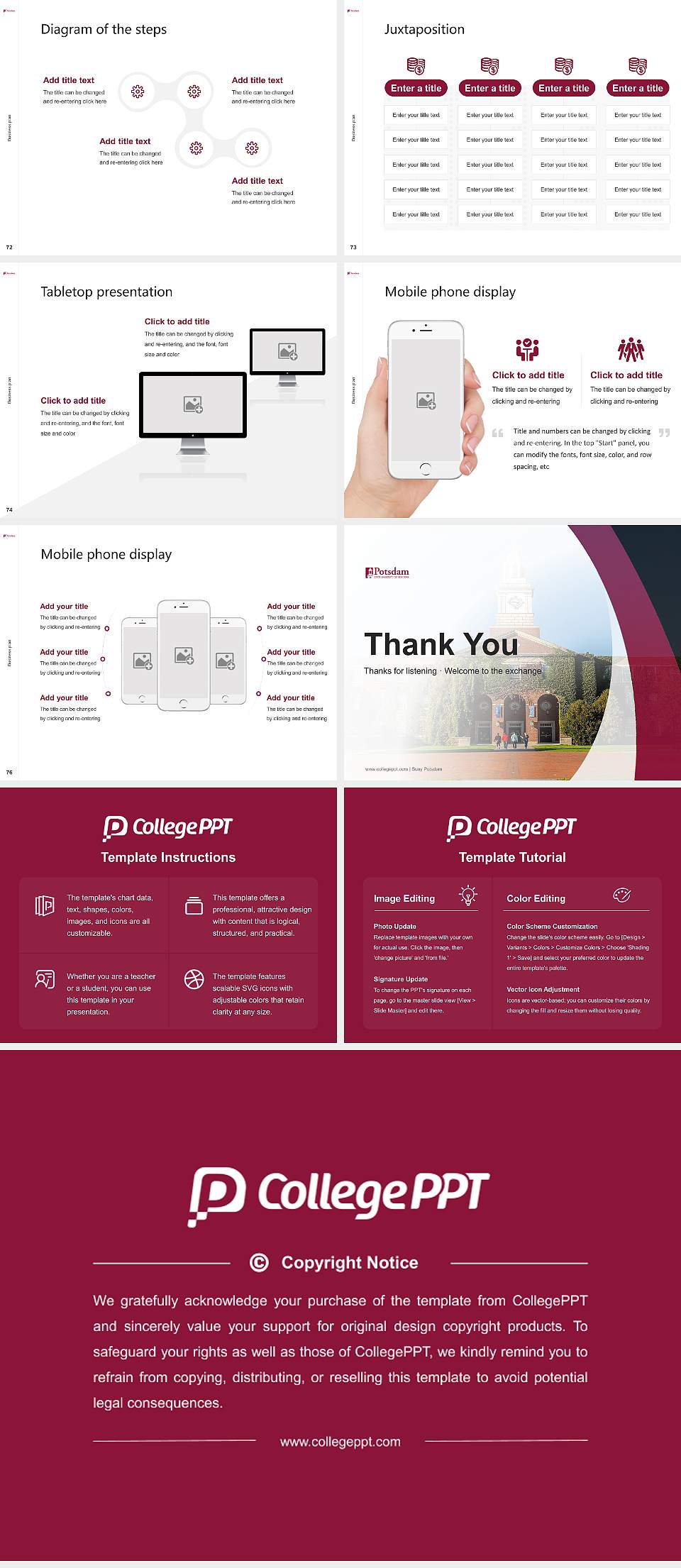 Suny Potsdam Competition/Entrepreneurship Contest PPT Template4:3 ratio PPT effect preview image9