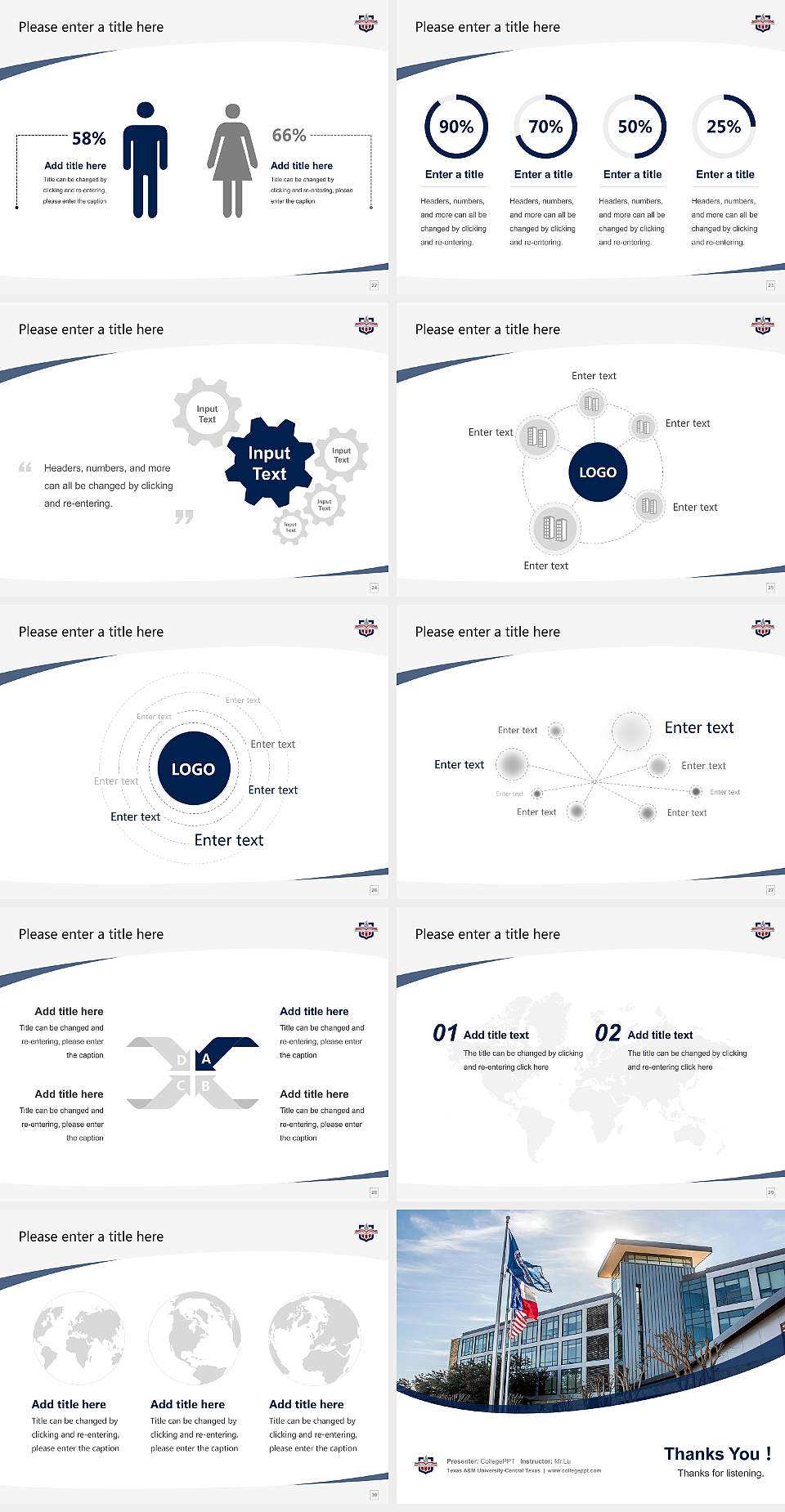 Texas A&M University-Central Texas Course/Courseware Creation PPT Template4:3 ratio PPT effect preview image4