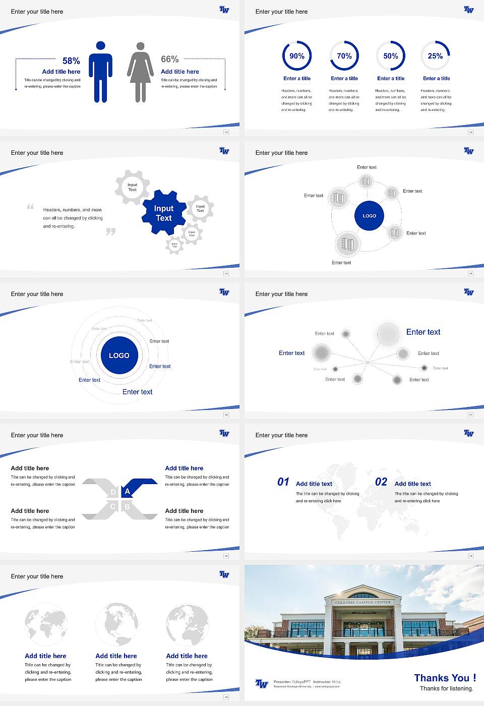 Tennessee Wesleyan University Course/Courseware Creation PPT Template16:9 ratio PPT effect preview image4