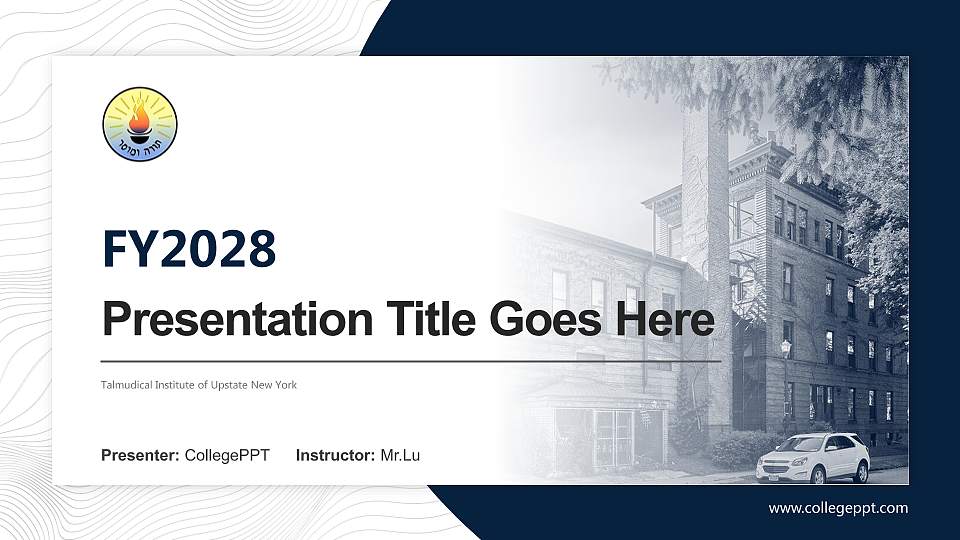 Talmudical Institute of Upstate New York Academic Presentation/Research Findings Report PPT Template16:9 ratio PPT effect preview image