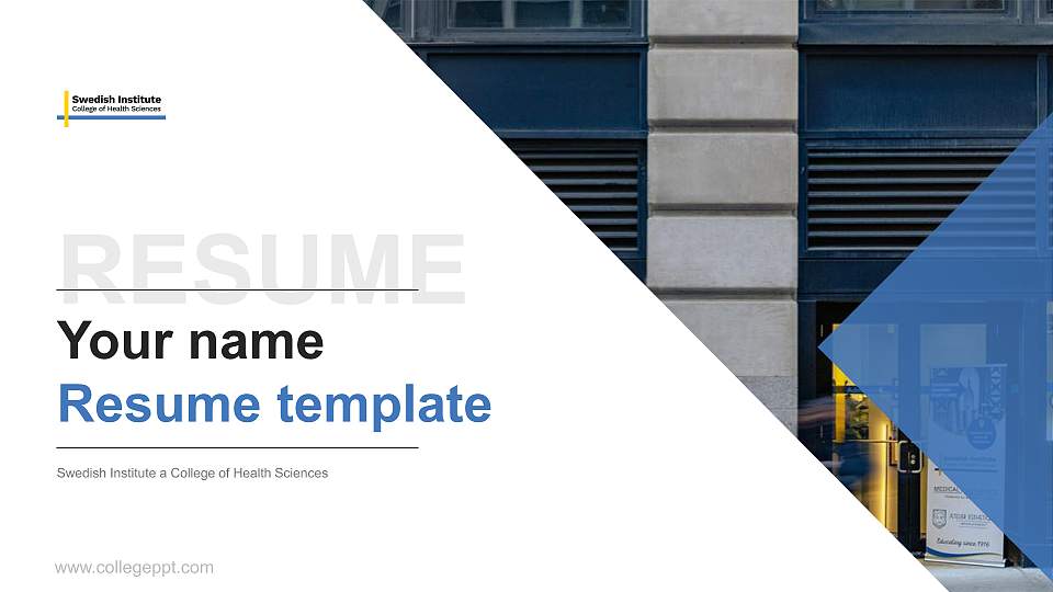 Swedish Institute a College of Health Sciences Resume PPT Template16:9 ratio PPT effect preview image