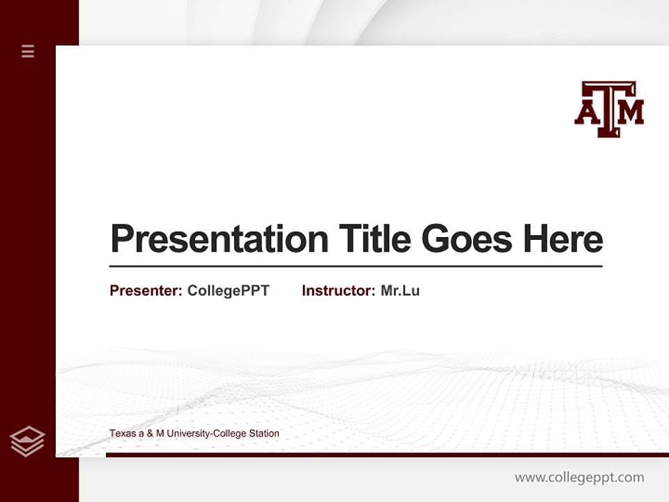 Texas a & M University-College Station Thesis Proposal/Graduation Defense PPT Template4:3 ratio PPT effect preview image5