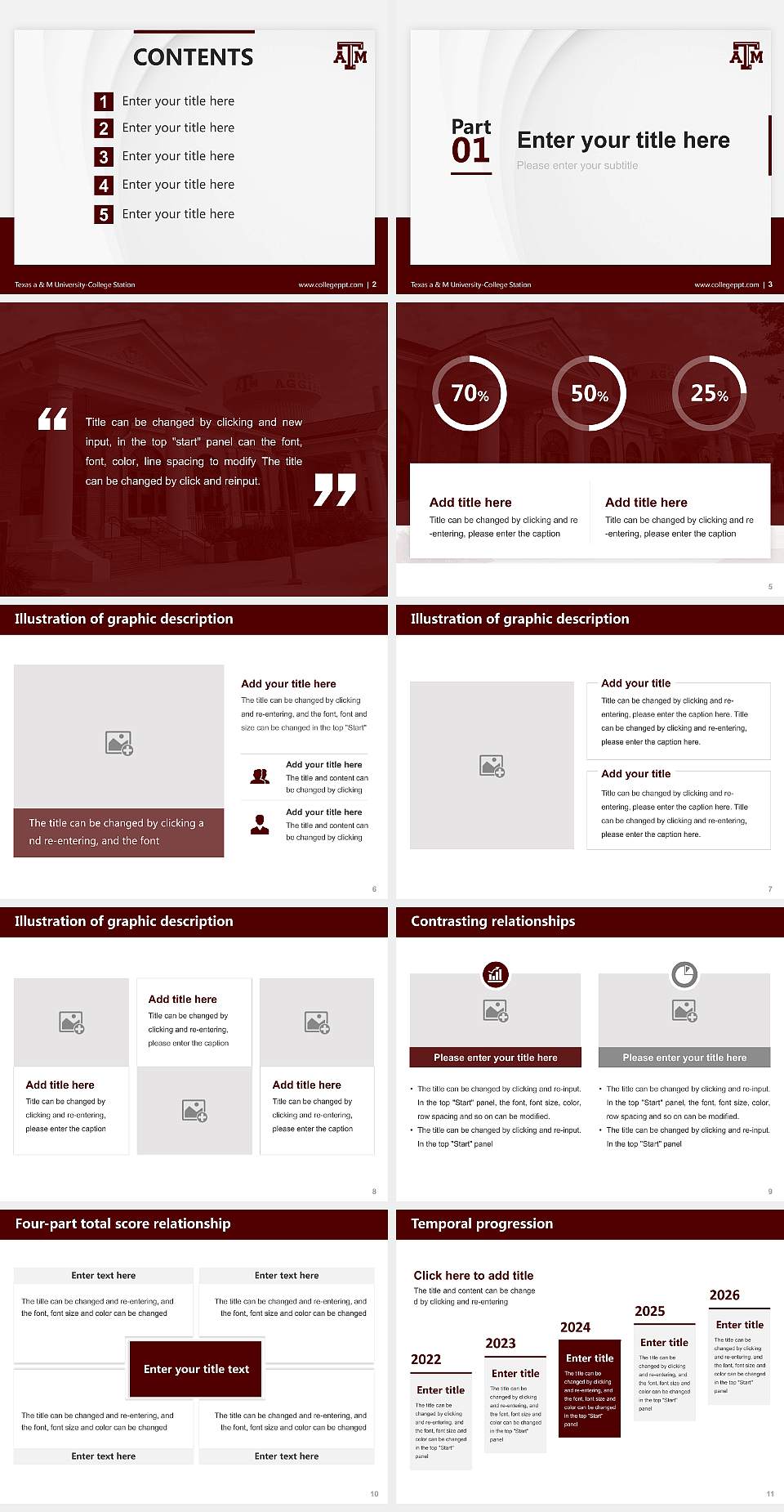 Texas a & M University-College Station Thesis Proposal/Graduation Defense PPT Template4:3 ratio PPT effect preview image2