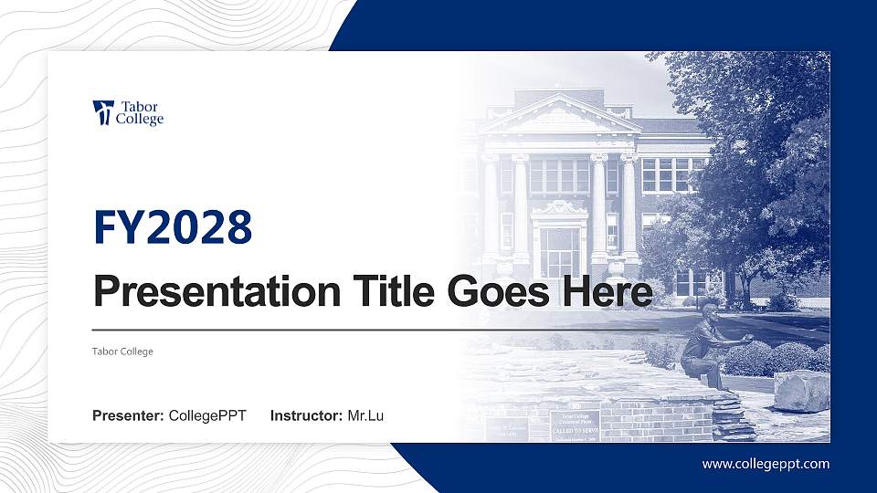 Tabor College Academic Presentation/Research Findings Report PPT Template16:9 ratio PPT effect preview image