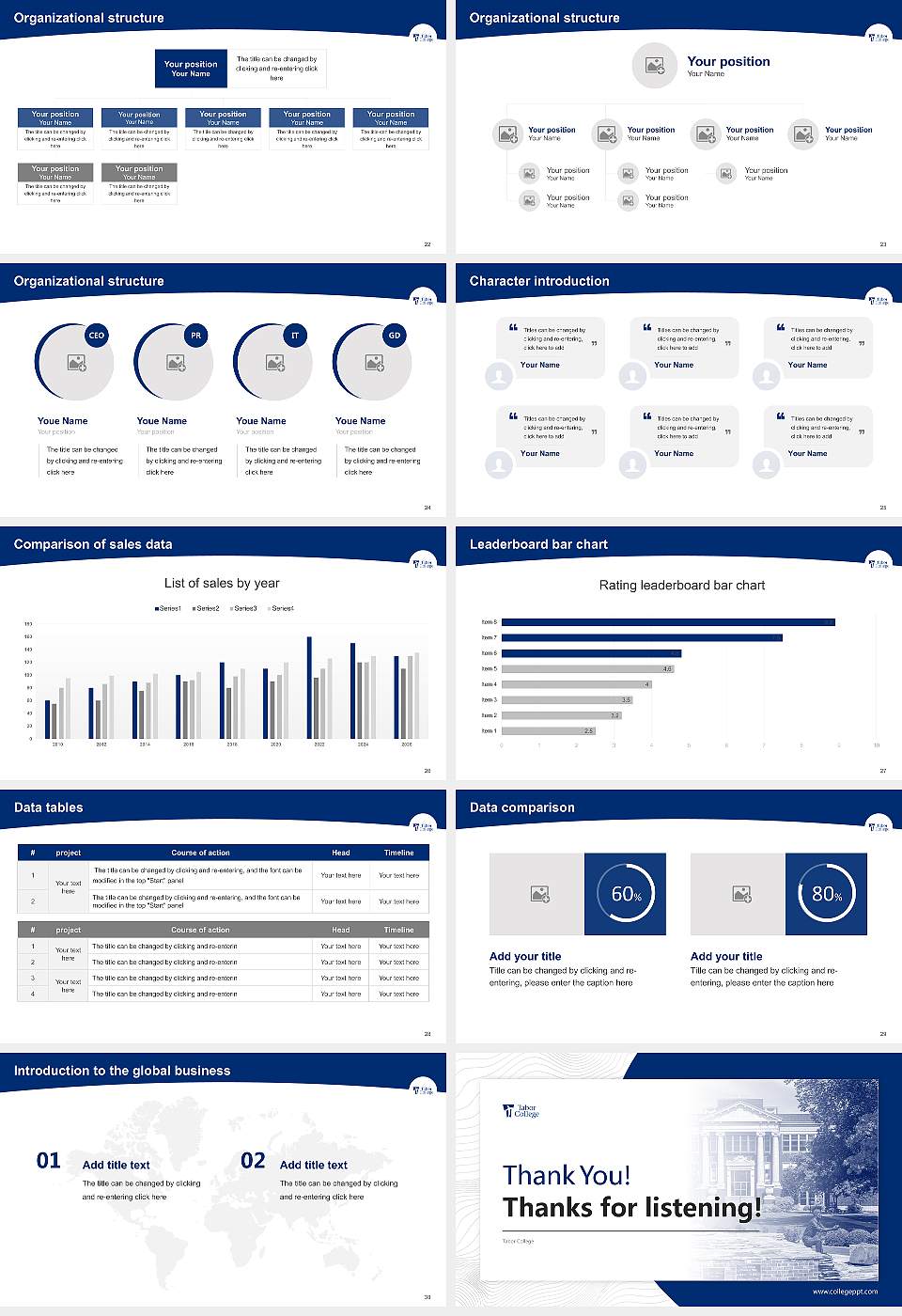 Tabor College Academic Presentation/Research Findings Report PPT Template16:9 ratio PPT effect preview image4