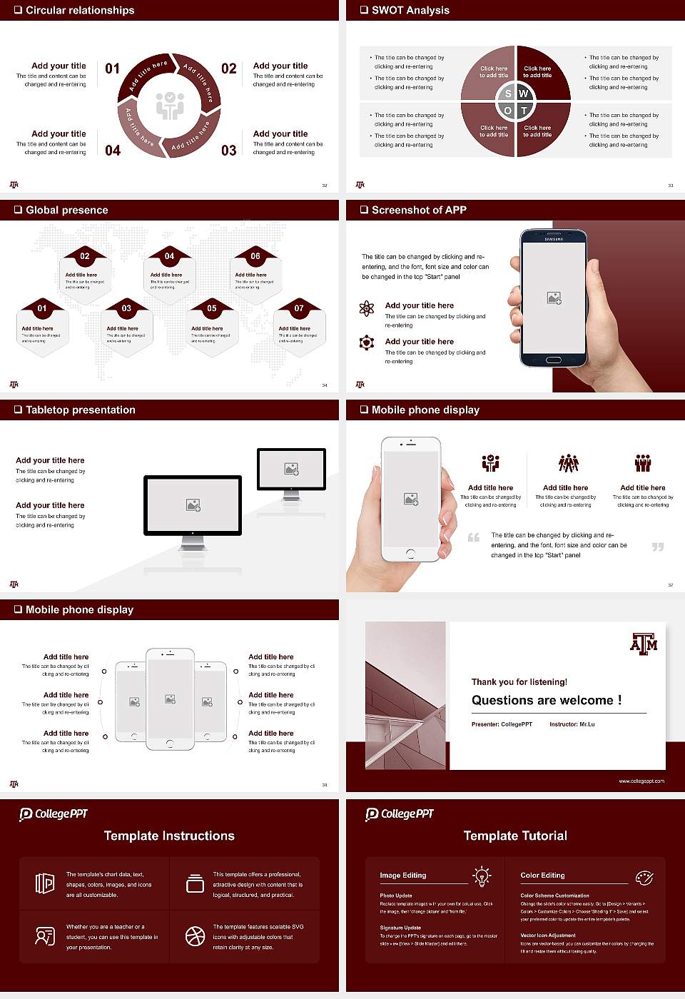 Texas a & M University-College Station General Purpose PPT Template16:9 ratio PPT effect preview image5