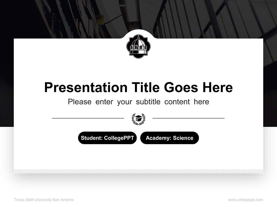 Texas A&M University-San Antonio National Scholarship Defense PPT Template4:3 ratio PPT effect preview image4