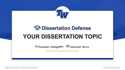 Tennessee Wesleyan University Graduation Thesis Defense PPT Template