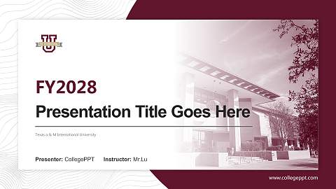 Texas a & M International University Academic Presentation/Research Findings Report PPT Template
