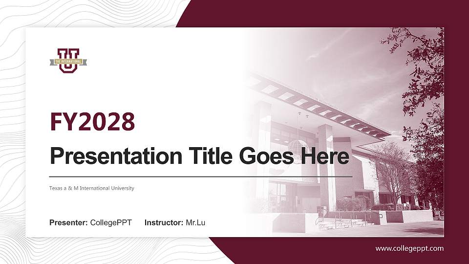 Texas a & M International University Academic Presentation/Research Findings Report PPT Template16:9 ratio PPT effect preview image
