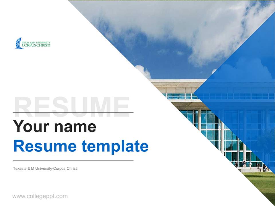 Texas a & M University-Corpus Christi Resume PPT Template4:3 ratio PPT effect preview image5