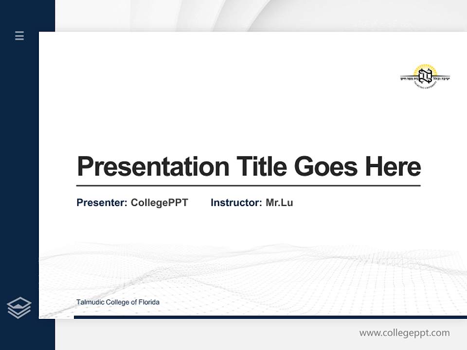 Talmudic College of Florida Thesis Proposal/Graduation Defense PPT Template4:3 ratio PPT effect preview image5