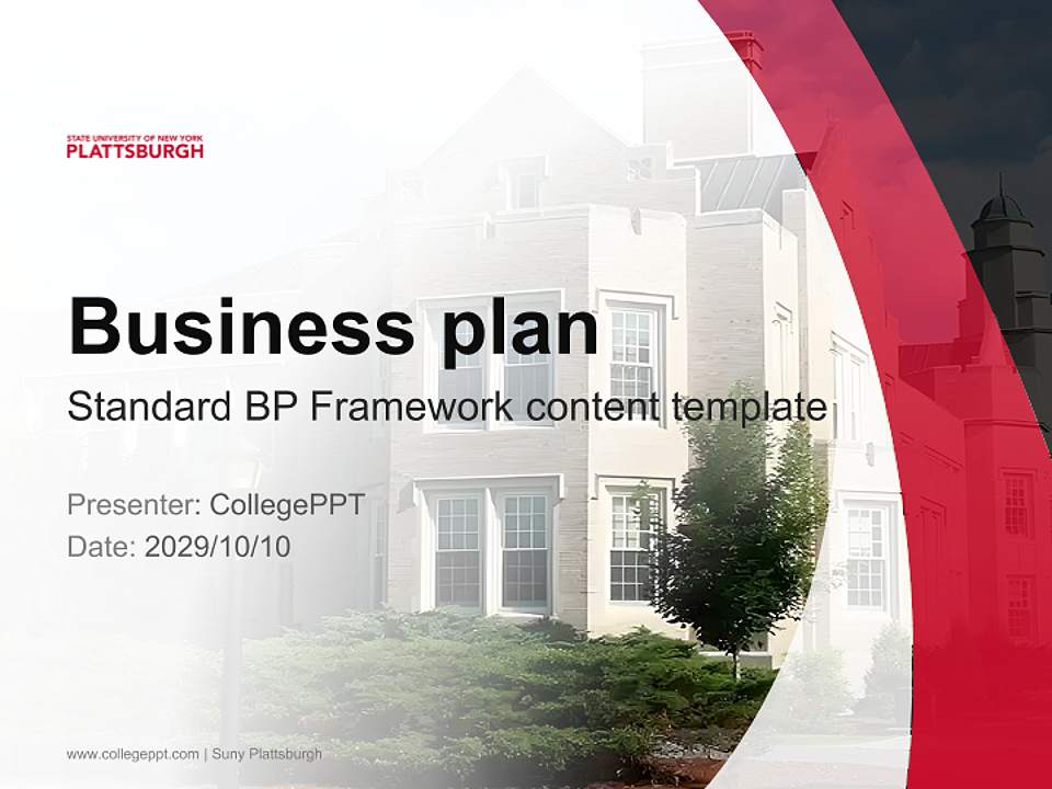Suny Plattsburgh Competition/Entrepreneurship Contest PPT Template4:3 ratio PPT effect preview image9