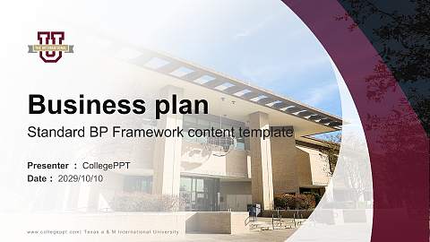 Texas a & M International University Competition/Entrepreneurship Contest PPT Template