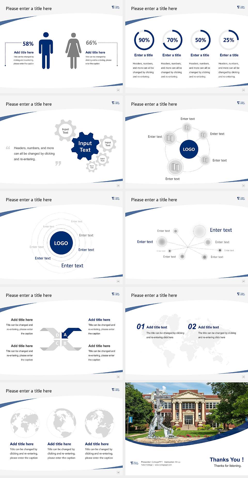 Tabor College Course/Courseware Creation PPT Template4:3 ratio PPT effect preview image4