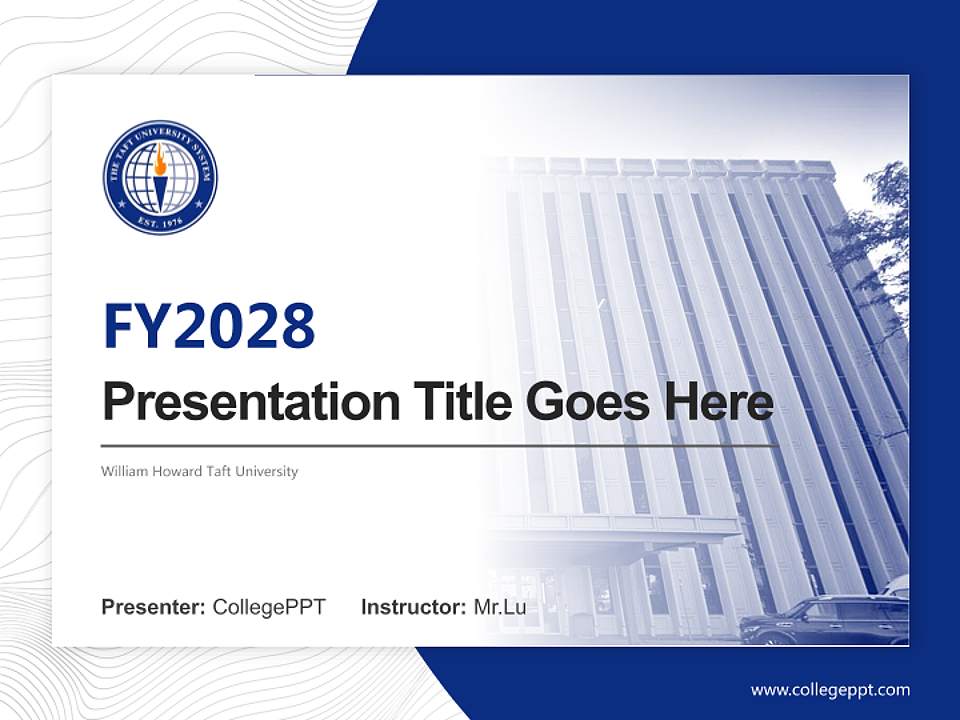 William Howard Taft University Academic Presentation/Research Findings Report PPT Template4:3 ratio PPT effect preview image5