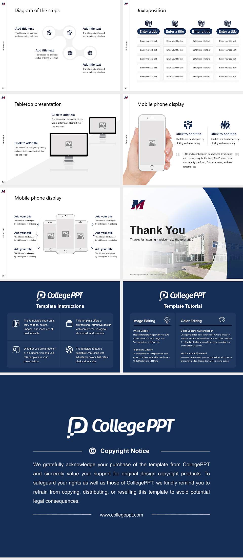 Suny Maritime College Competition/Entrepreneurship Contest PPT Template4:3 ratio PPT effect preview image9