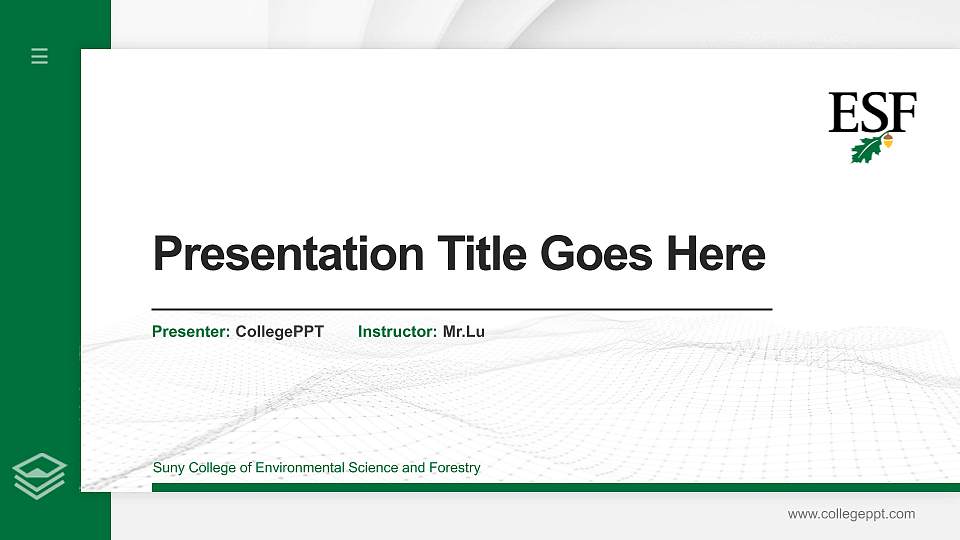Suny College of Environmental Science and Forestry Thesis Proposal/Graduation Defense PPT Template16:9 ratio PPT effect preview image