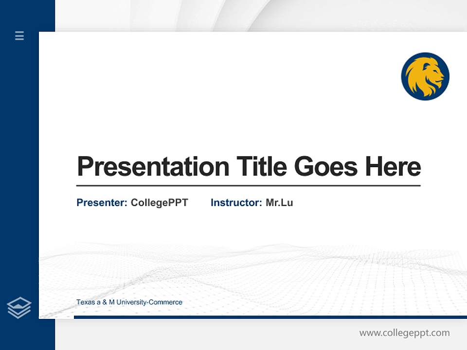 Texas a & M University-Commerce Thesis Proposal/Graduation Defense PPT Template4:3 ratio PPT effect preview image5
