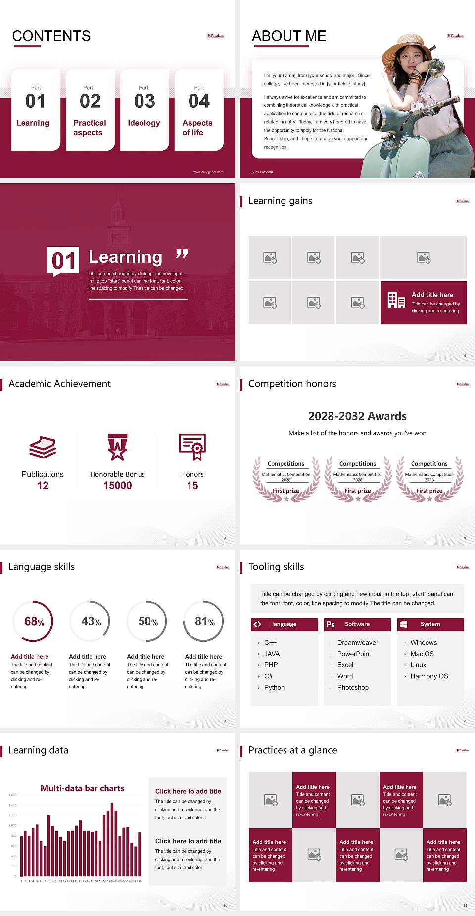 Suny Potsdam National Scholarship Defense PPT Template4:3 ratio PPT effect preview image2