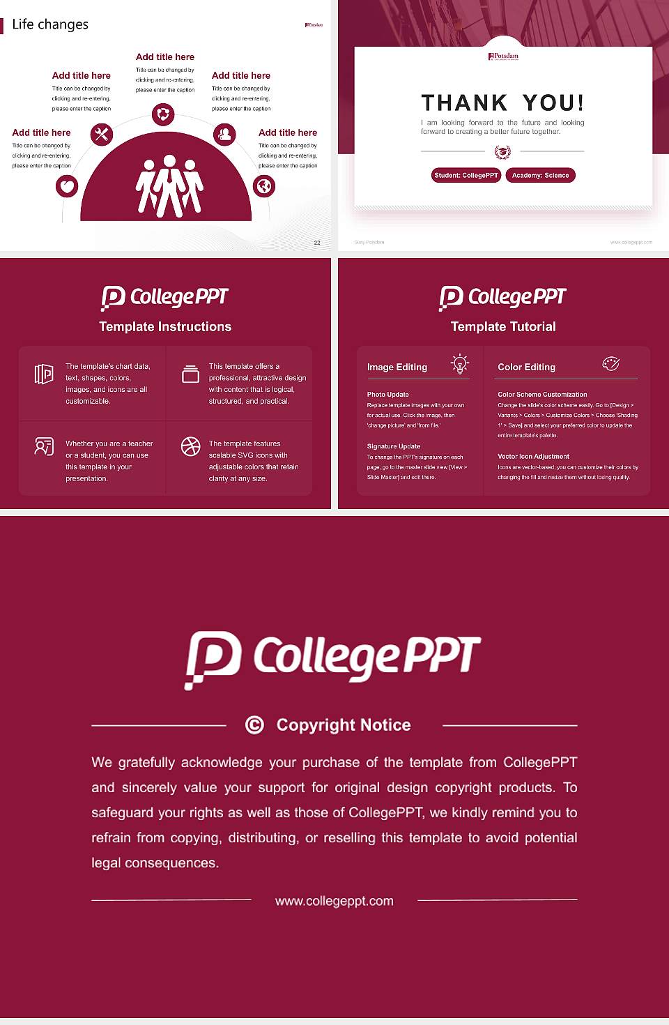 Suny Potsdam National Scholarship Defense PPT Template4:3 ratio PPT effect preview image4