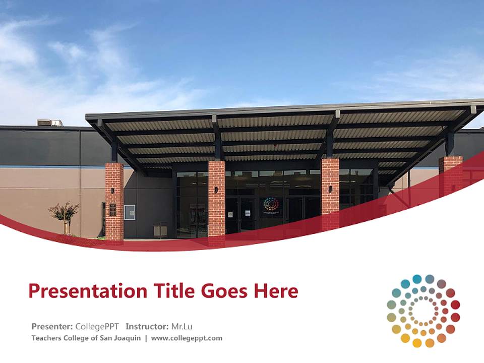 Teachers College of San Joaquin Course/Courseware Creation PPT Template4:3 ratio PPT effect preview image5
