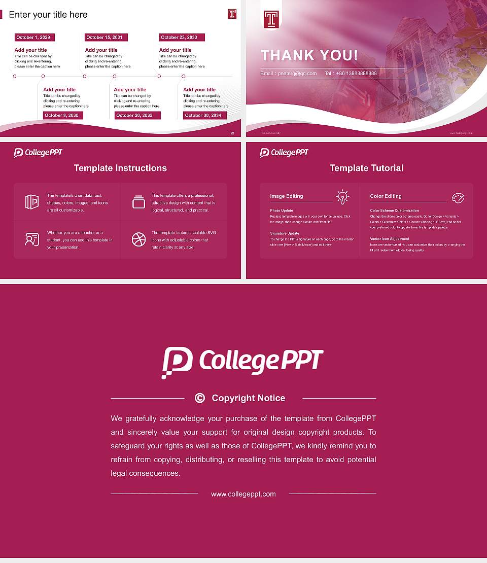 Temple University Lecture Sharing and Networking Event PPT Template16:9 ratio PPT effect preview image4