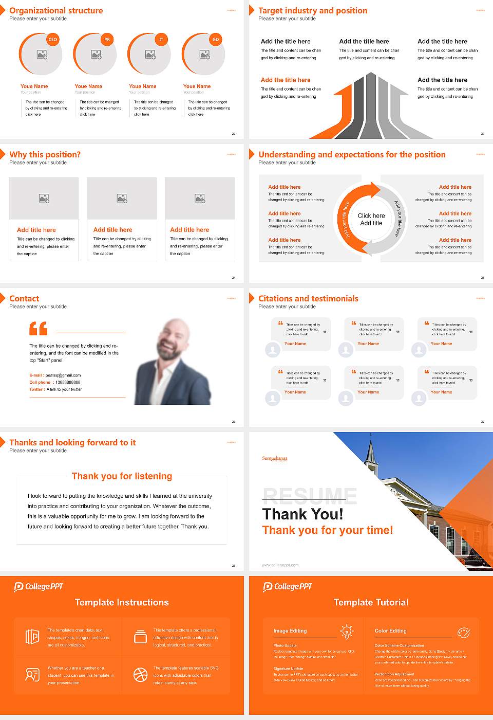 Susquehanna University Resume PPT Template16:9 ratio PPT effect preview image4