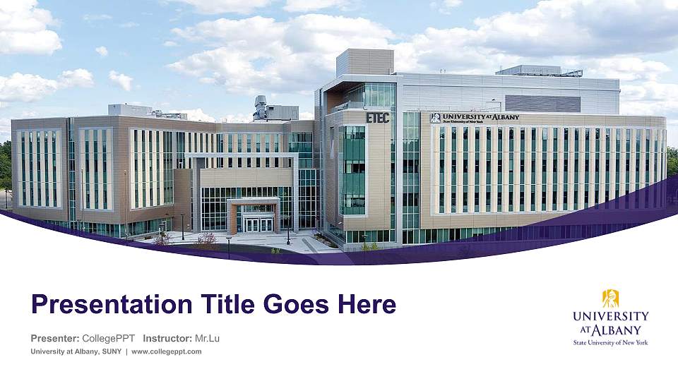 University at Albany, SUNY Course/Courseware Creation PPT Template16:9 ratio PPT effect preview image