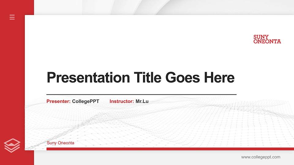 Suny Oneonta Thesis Proposal/Graduation Defense PPT Template16:9 ratio PPT effect preview image