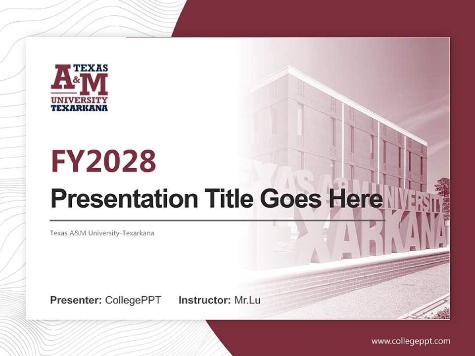 Texas A&M University-Texarkana Academic Presentation/Research Findings Report PPT Template4:3 ratio PPT effect preview image5