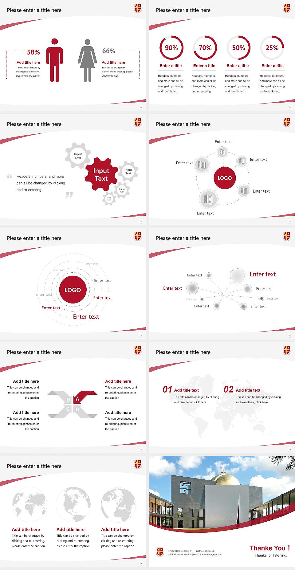 University of St. Thomas (Texas) Course/Courseware Creation PPT Template4:3 ratio PPT effect preview image4