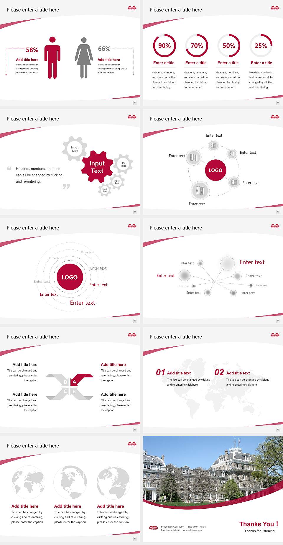 Swarthmore College Course/Courseware Creation PPT Template4:3 ratio PPT effect preview image4