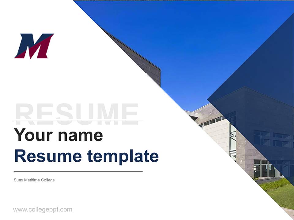 Suny Maritime College Resume PPT Template4:3 ratio PPT effect preview image5