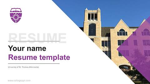 University of St. Thomas (Minnesota) Resume PPT Template
