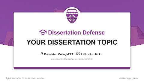 University of St. Thomas (Minnesota) Graduation Thesis Defense PPT Template