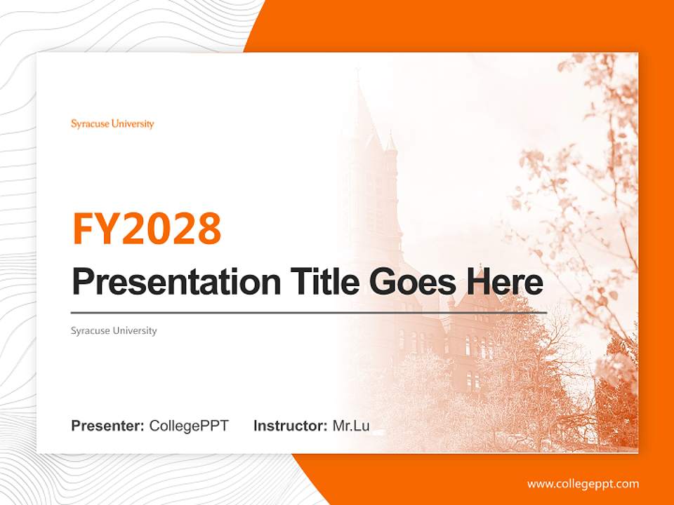 Syracuse University Academic Presentation/Research Findings Report PPT Template4:3 ratio PPT effect preview image5