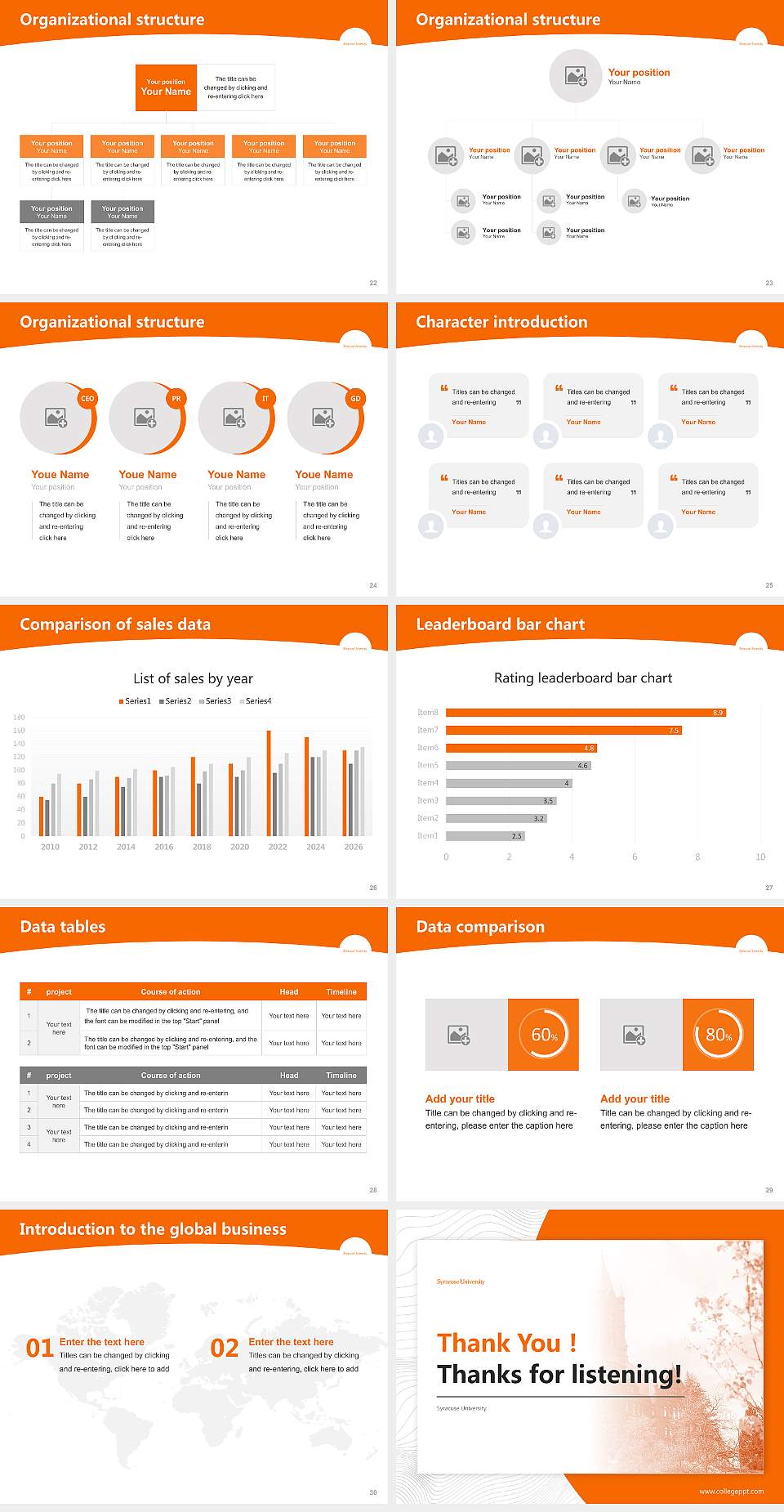 Syracuse University Academic Presentation/Research Findings Report PPT Template4:3 ratio PPT effect preview image4