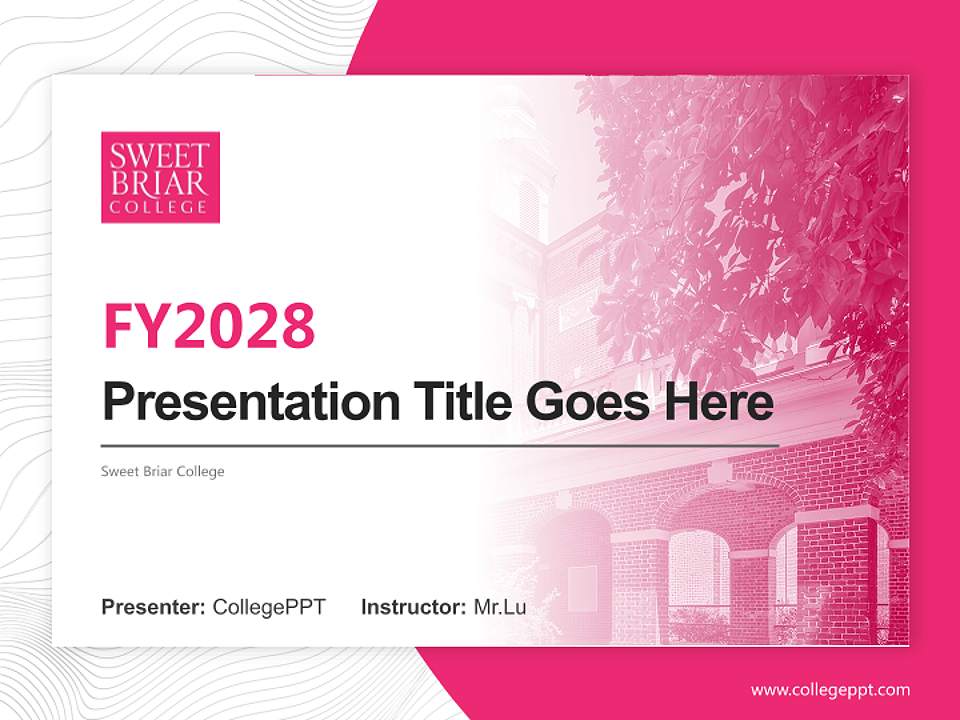 Sweet Briar College Academic Presentation/Research Findings Report PPT Template4:3 ratio PPT effect preview image5