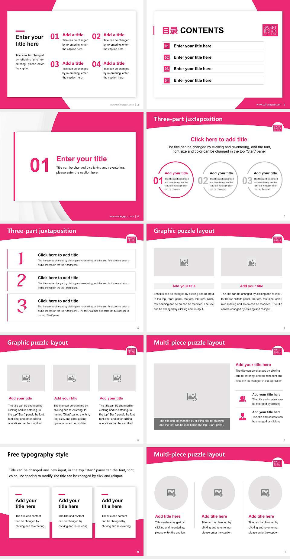 Sweet Briar College Academic Presentation/Research Findings Report PPT Template4:3 ratio PPT effect preview image2