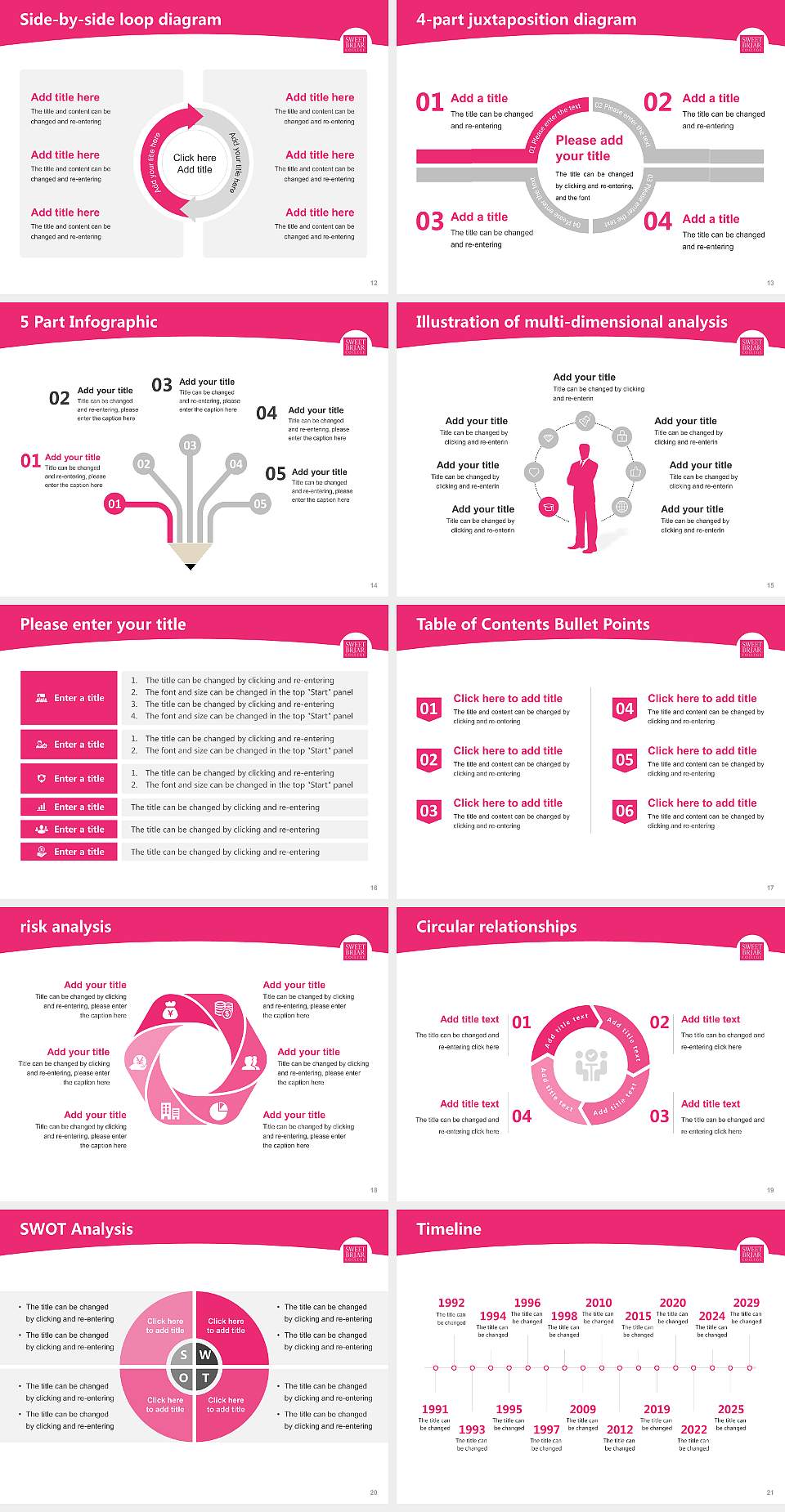 Sweet Briar College Academic Presentation/Research Findings Report PPT Template4:3 ratio PPT effect preview image3