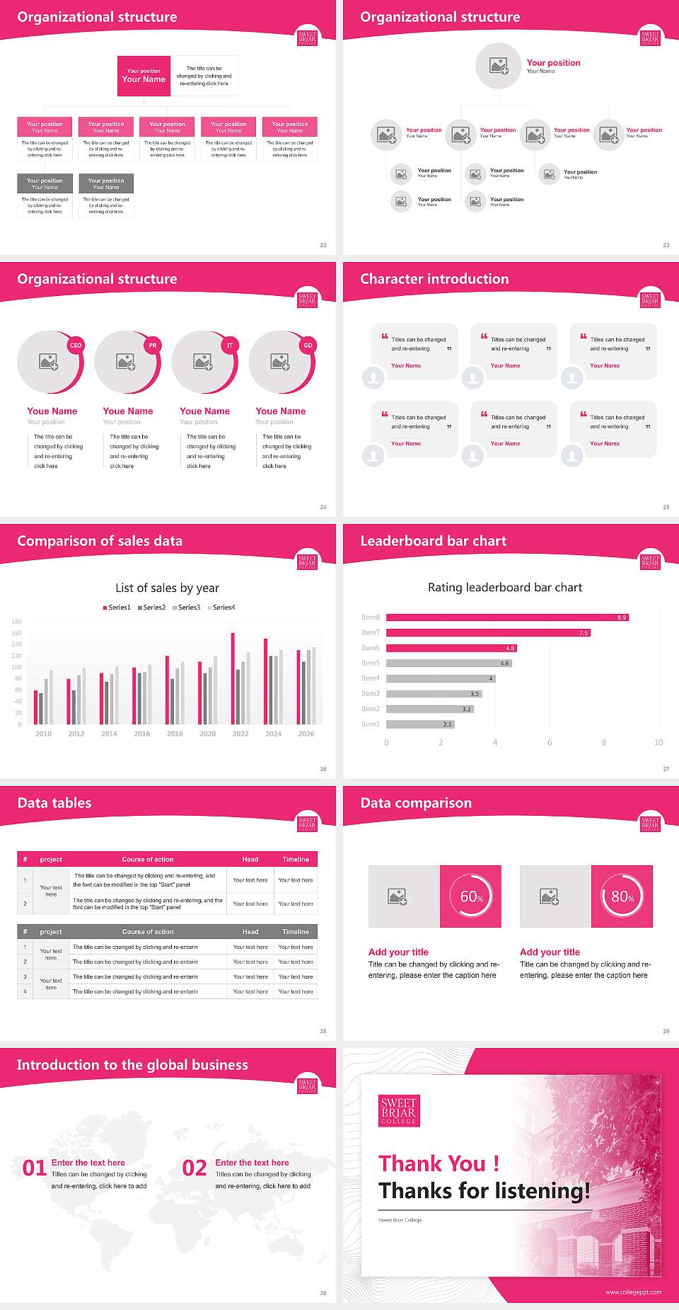 Sweet Briar College Academic Presentation/Research Findings Report PPT Template4:3 ratio PPT effect preview image4