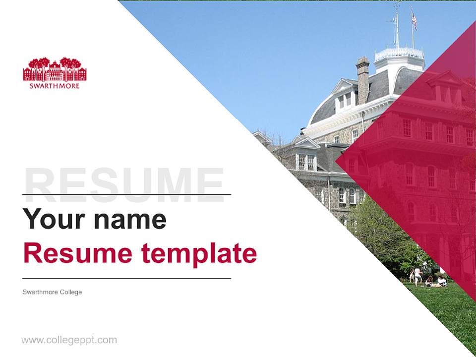 Swarthmore College Resume PPT Template4:3 ratio PPT effect preview image5