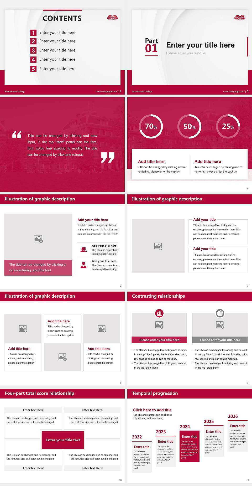 Swarthmore College Thesis Proposal/Graduation Defense PPT Template4:3 ratio PPT effect preview image2