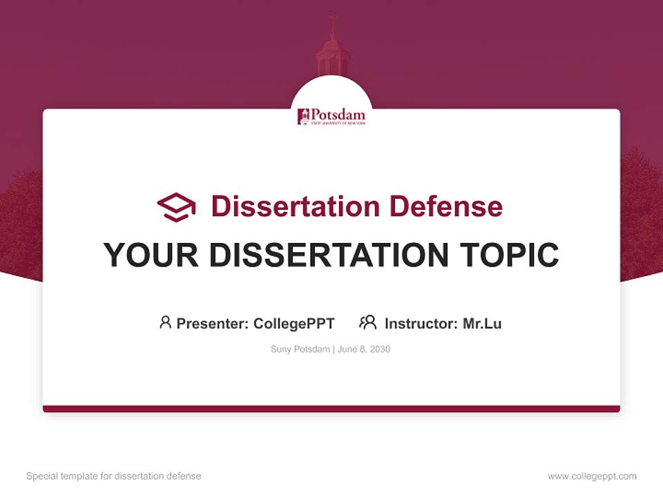 Suny Potsdam Graduation Thesis Defense PPT Template4:3 ratio PPT effect preview image7