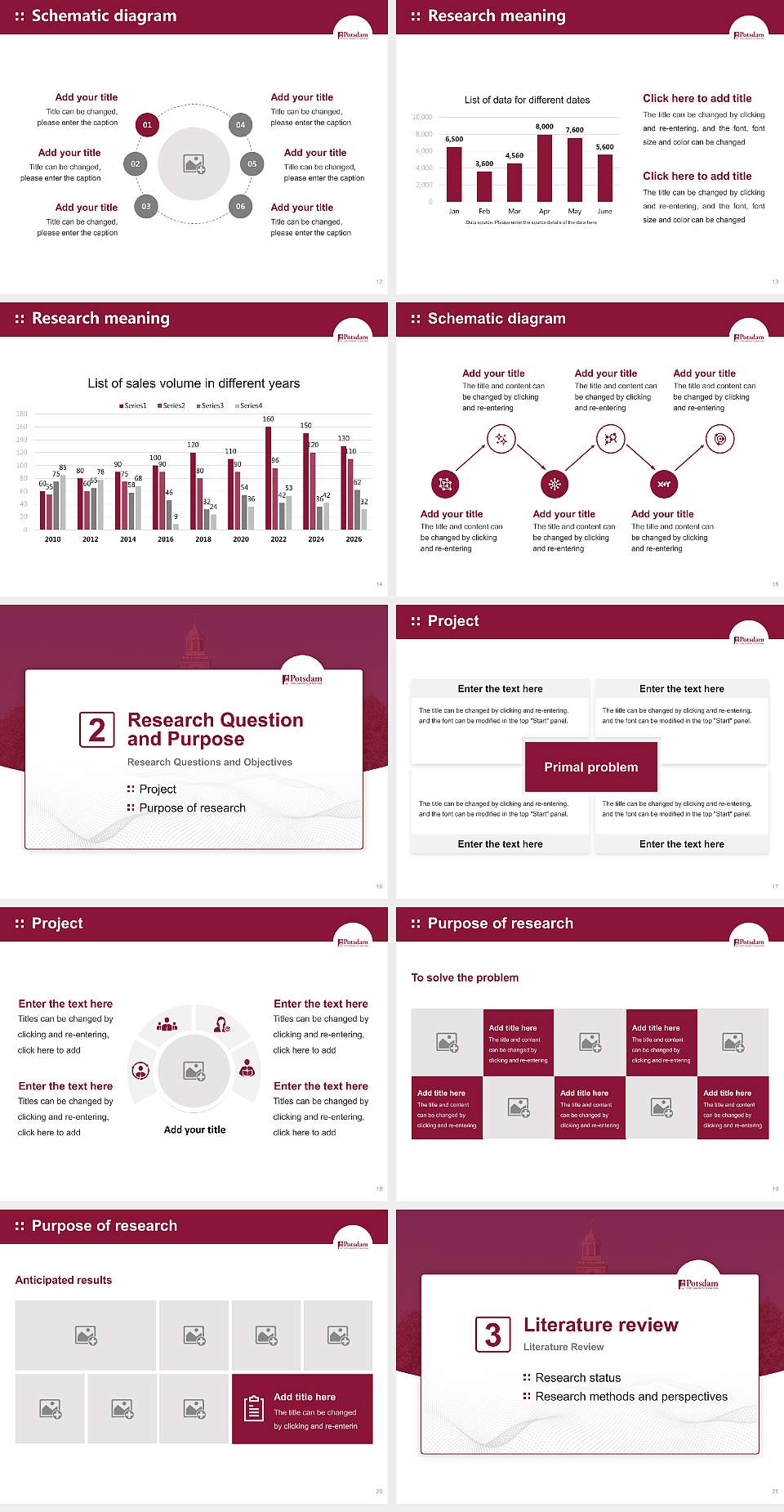 Suny Potsdam Graduation Thesis Defense PPT Template4:3 ratio PPT effect preview image3
