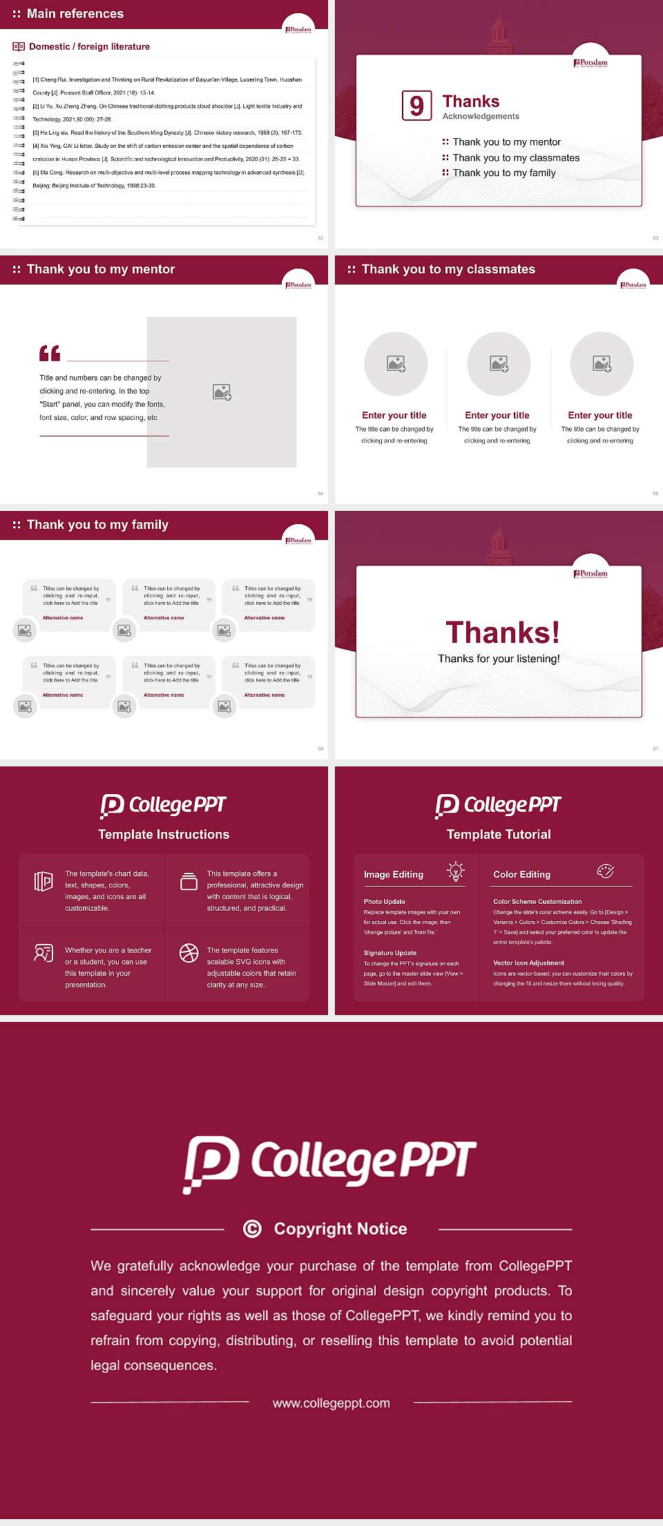 Suny Potsdam Graduation Thesis Defense PPT Template4:3 ratio PPT effect preview image7