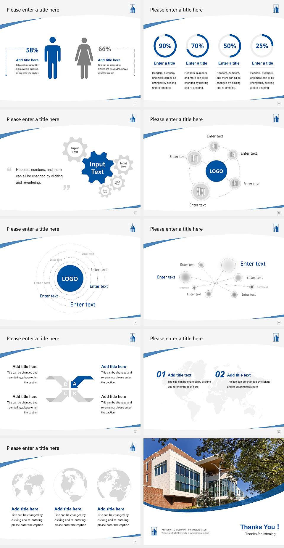 Tennessee State University Course/Courseware Creation PPT Template4:3 ratio PPT effect preview image4