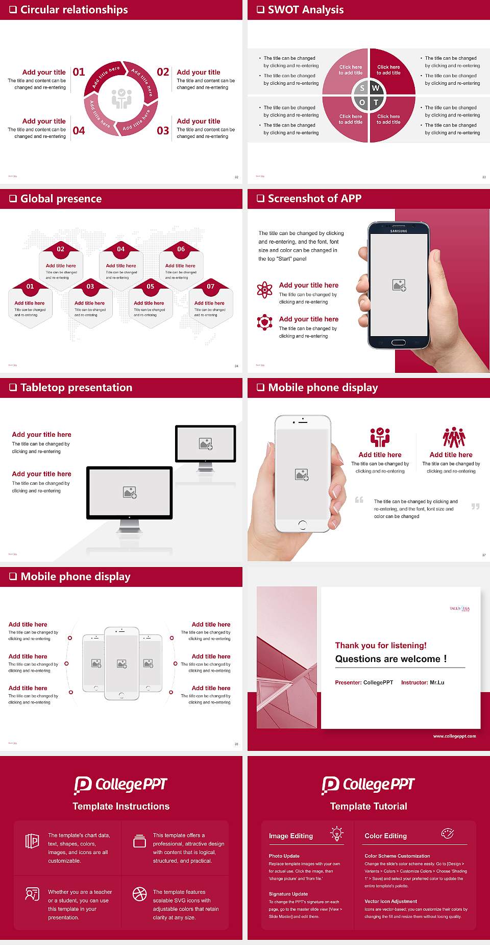 Talladega College General Purpose PPT Template4:3 ratio PPT effect preview image5