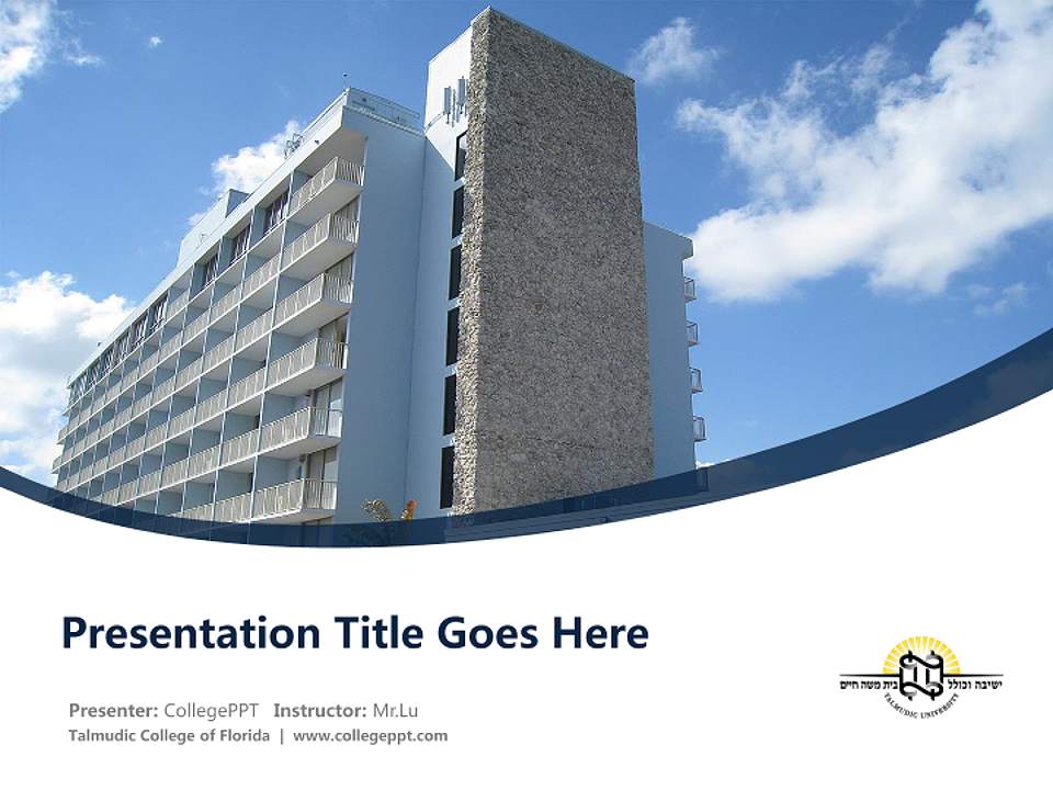 Talmudic College of Florida Course/Courseware Creation PPT Template4:3 ratio PPT effect preview image5